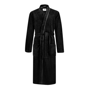 Ten Cate Men's Bathrobe Fleece Plain Black
