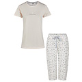 By Louise By Louise Ladies Capri Pyjamas Three Quarter Orange/White Floral