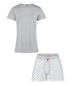 By Louise Ladies Short Pajama Set Shortama Blue/White Dotted