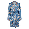 By Louise By Louise Ladies Kimono Morning Gown Bamboo Viscose Blue/Orange Floral