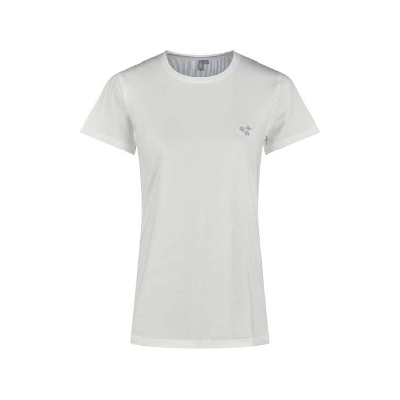 By Louise By Louise Ladies Capri Pyjamas Three Quarter White/Blue Striped