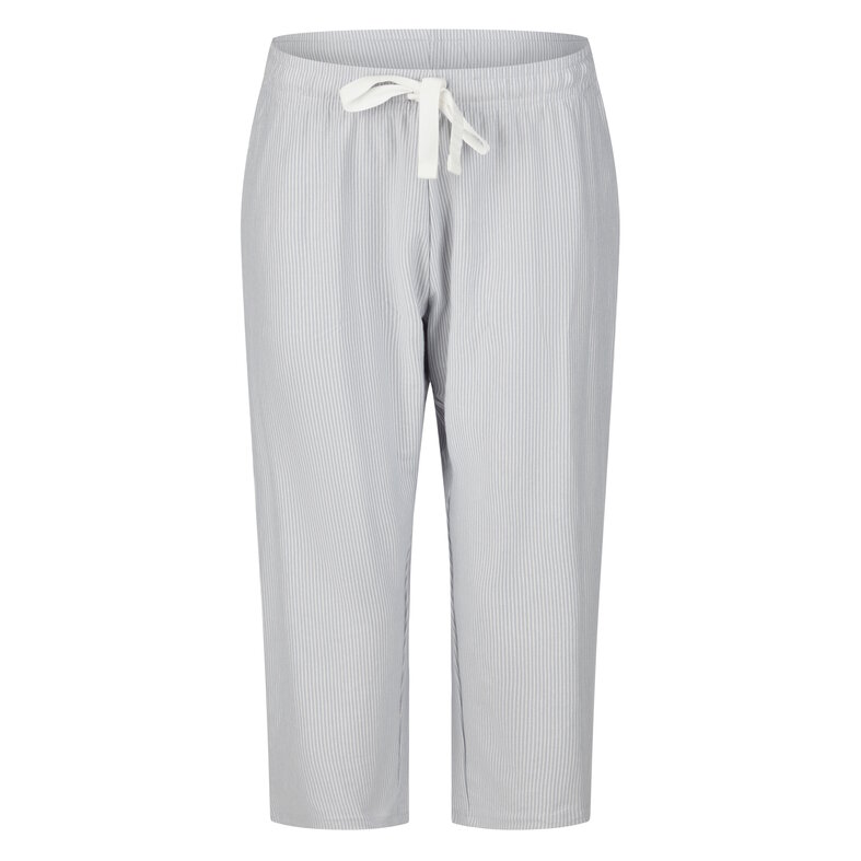 By Louise By Louise Dames Capri Pyjama Driekwart Wit/Blauw Gestreept