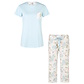 By Louise By Louise Ladies Capri Pyjama Set Three Quarter Blue/White Floral
