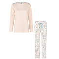 By Louise By Louise Dames Pyjama Set Lang Roze/Wit Gebloemd