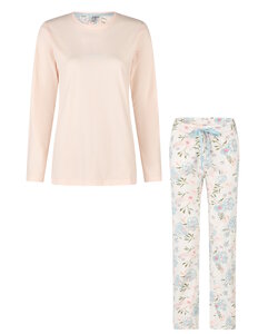 By Louise Ladies Pyjama Set Long Pink/White Floral