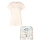 By Louise By Louise Ladies Short Pajama Set Shortama Pink/White Floral