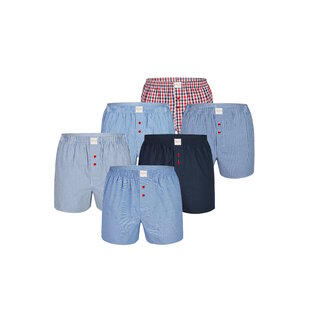 Phil & Co 6-Pack Wide Boxer Shorts Men's Woven Cotton Classic Multipack 6-Pack