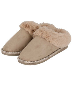 Apollo Ladies' Slip-on Slippers Teddy White