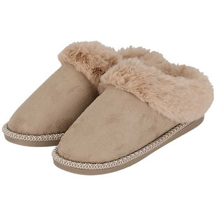 Apollo Ladies' Slip-on Slippers Teddy White