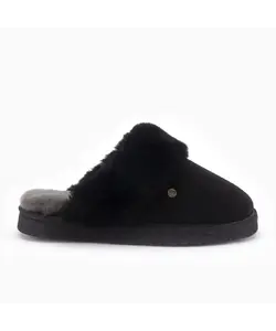 Warmbat Ladies' Slip-on Slippers Suede Flurry Black