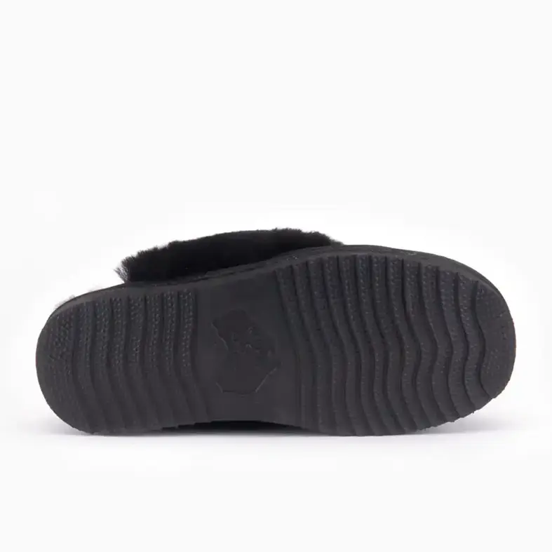 Warmbat Warmbat Ladies' Slip-on Slippers Suede Flurry Black