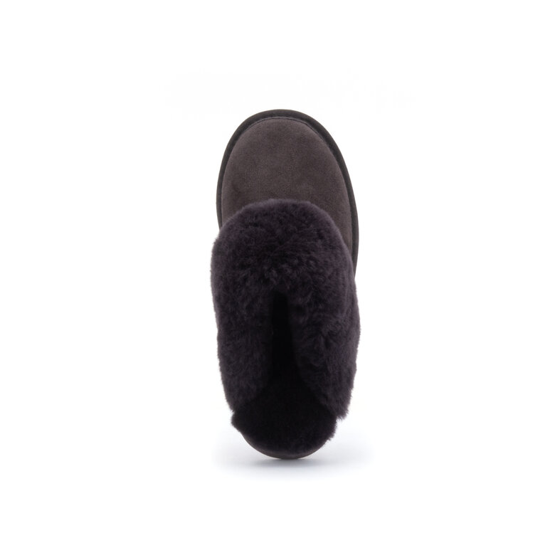 Warmbat Warmbat Ladies' Slip-on Slippers Suede Flurry Dark Brown