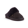 Warmbat Warmbat Dames Instap Pantoffels Suède Flurry Donkerbruin