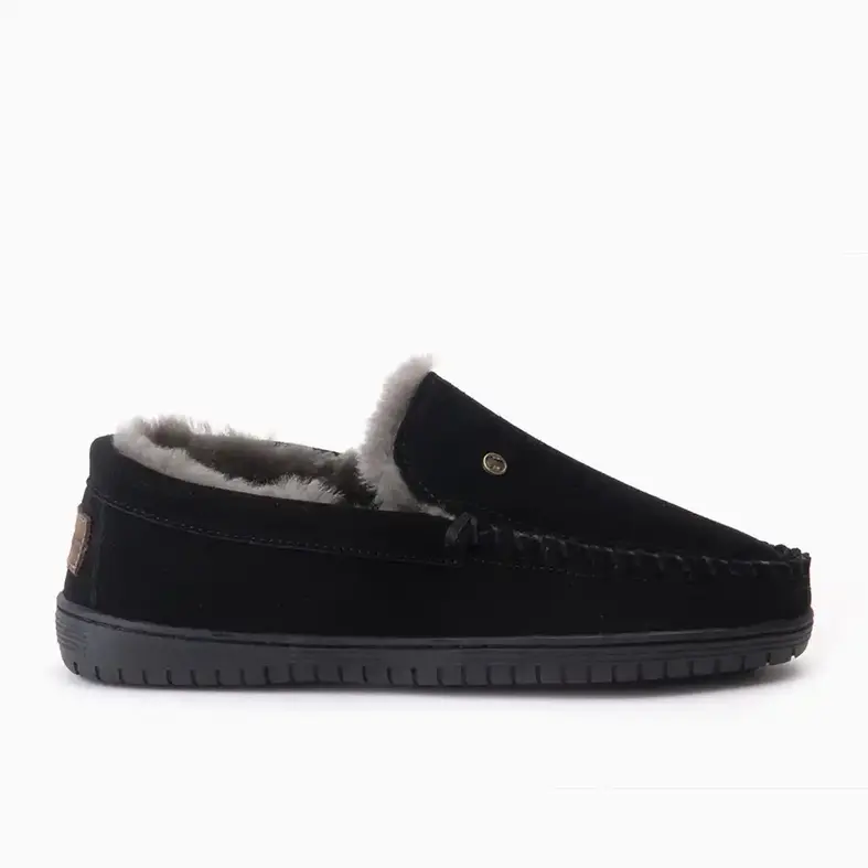 Warmbat Warmbat Men's Slippers Suede Grizzly Black