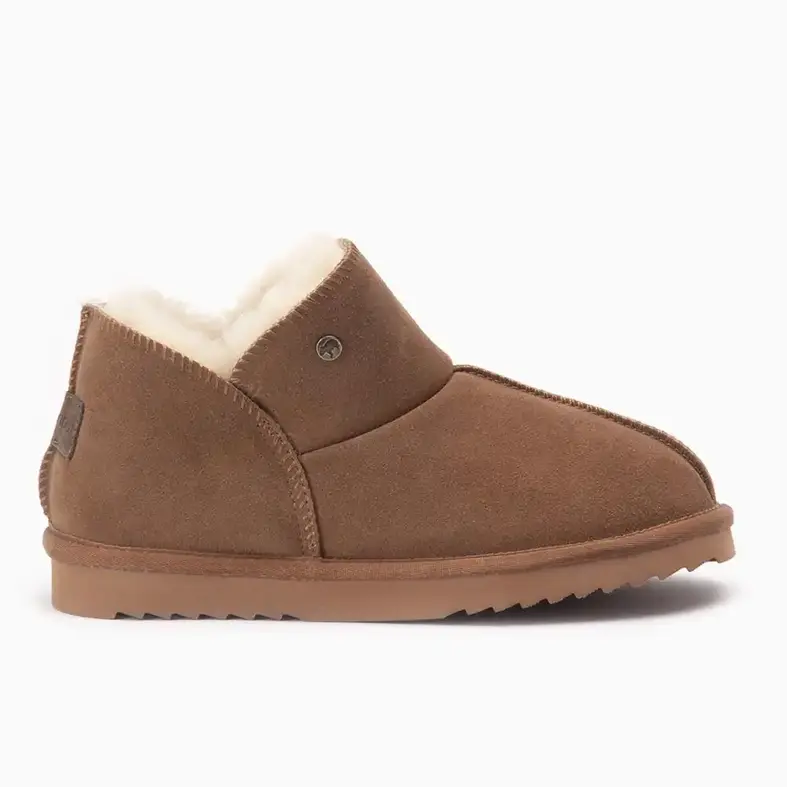Warmbat Warmbat Ladies Slipper Suede Willow Cognac