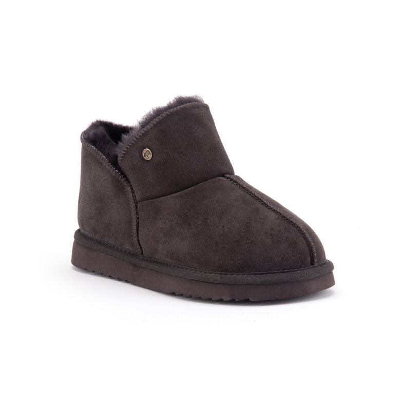 Warmbat Warmbat Ladies Slipper Suede Willow Dark Brown