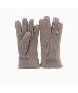 Warmbat Ladies Gloves Goat Suede Pebble Brown-Grey
