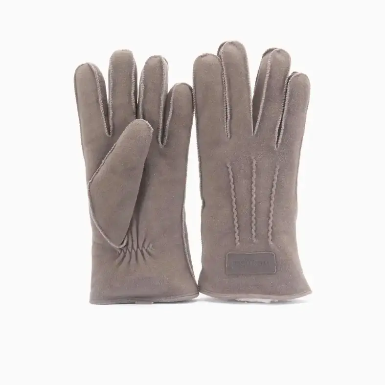 Warmbat Warmbat Ladies Gloves Goat Suede Pebble Brown-Grey
