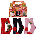 Apollo Apollo Ladies Socks Christmas Print Chenille Bedsocks Giftbox 3-Pack Christmas Print