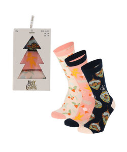 Apollo Ladies Christmas Socks Gift Box 3-Pack Christmas Decorations
