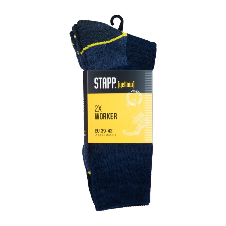 STAPP Stapp Yellow Men's Worker Work Socks 4415 Blue 2-Pair