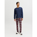 Jack & Jones Jack & Jones Men's Lounge Pajama Set Long JACMIXED Polyester Checkered Blue/Red