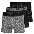 Apollo Apollo Heren Boxershorts Print 3-Pack Multi Black