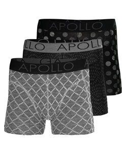 Apollo Men's Boxer Shorts Print 3-Pack Multi Black