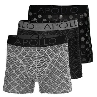 Apollo Heren Boxershorts Print 3-Pack Multi Black