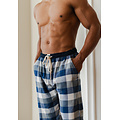 Phil & Co Phil & Co Heren Pyjamabroek Lang Flanel Geruit Blauw