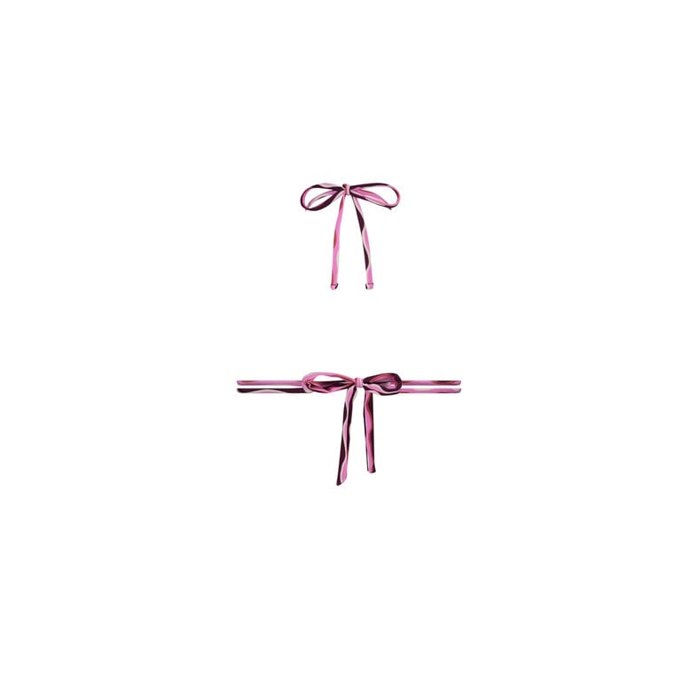 Ten Cate Ten Cate Women's Triangle Bikini Top Purple/Pink Striped