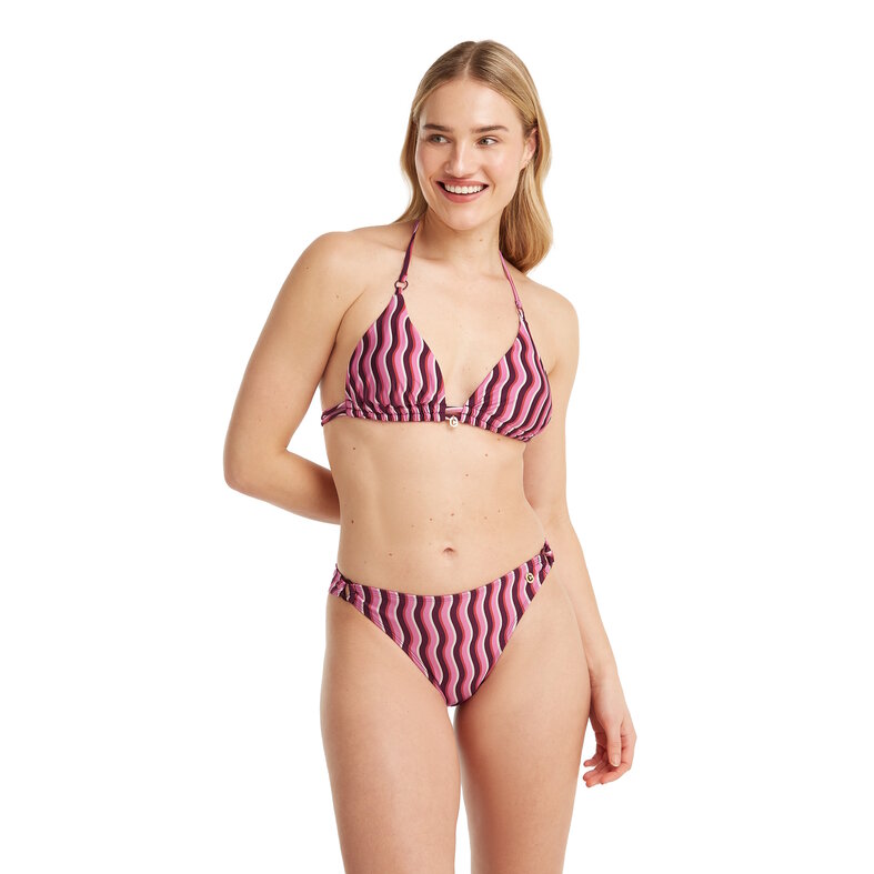 Ten Cate Ten Cate Women's Triangle Bikini Top Purple/Pink Striped