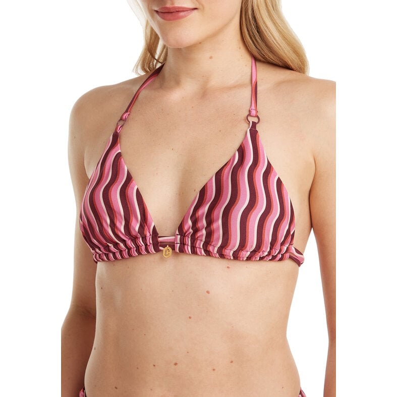 Ten Cate Ten Cate Women's Triangle Bikini Top Purple/Pink Striped