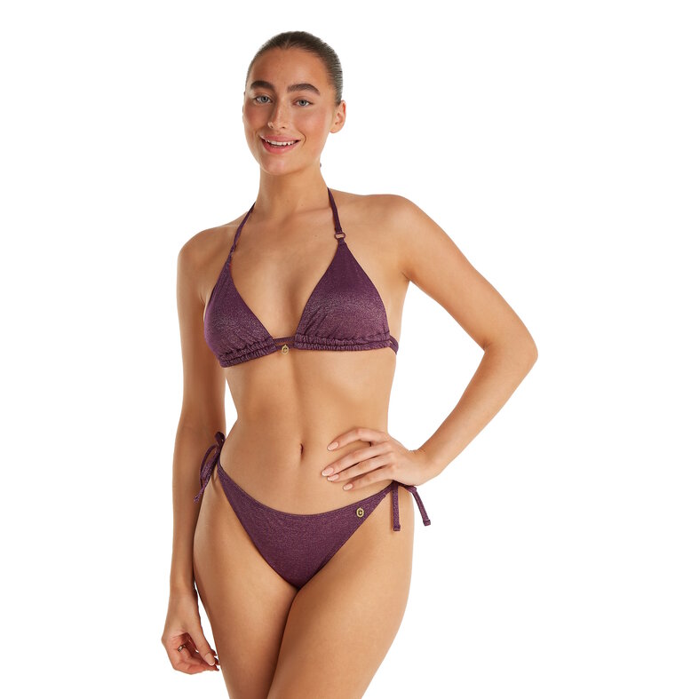 Ten Cate Ten Cate Women's Triangle Bikini Top Glitter Bordeaux Red