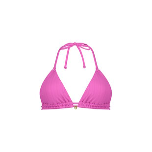 Ten Cate Women's Triangle Bikini Top Texture Solid Pink