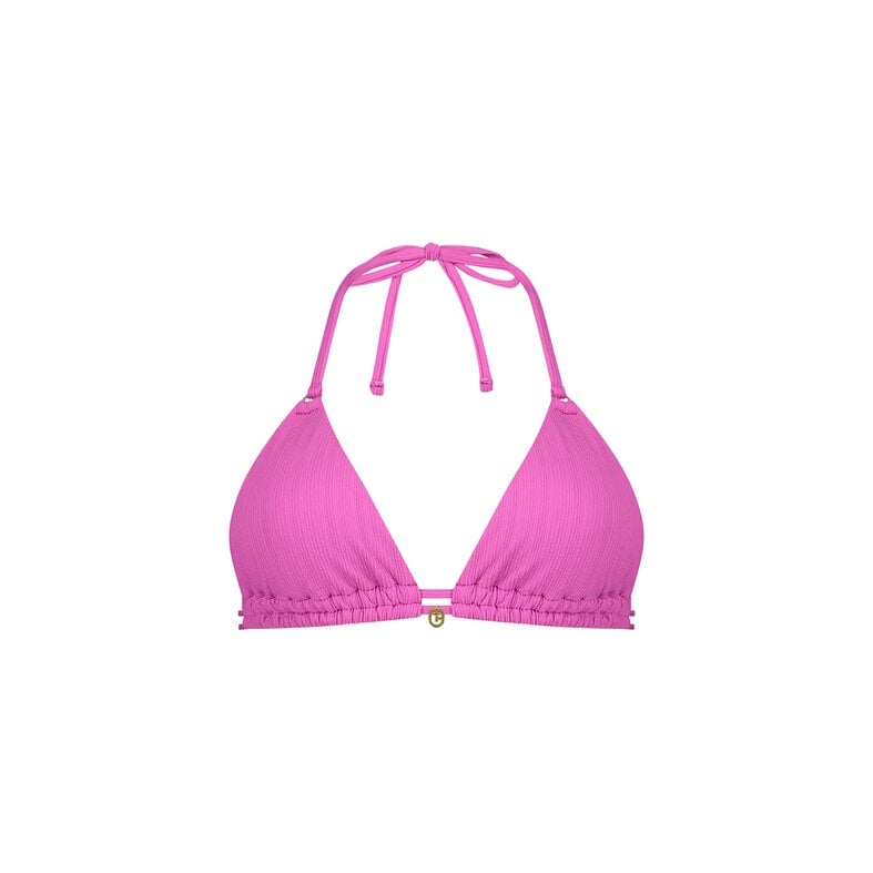 Ten Cate Ten Cate Women's Triangle Bikini Top Texture Solid Pink