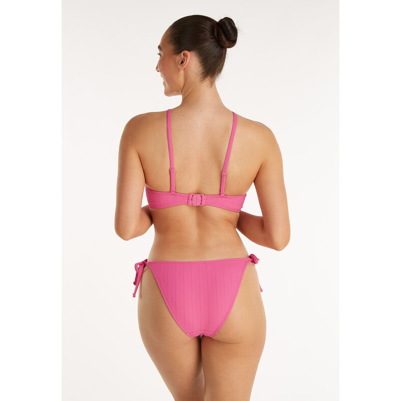 Ten Cate Ten Cate Women's Bandeau Ring Bikini Top Texture Solid Pink