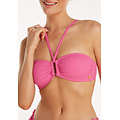 Ten Cate Ten Cate Women's Bandeau Ring Bikini Top Texture Solid Pink
