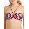 Ten Cate Ten Cate Ladies Bandeau Ring Bikini Top Purple/Pink Striped