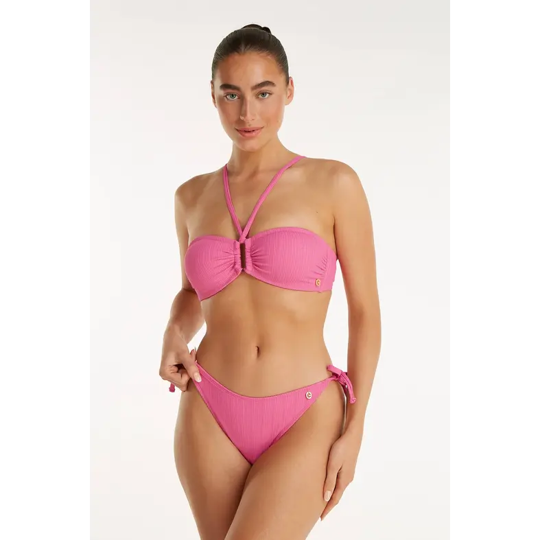 Ten Cate Ten Cate Ladies Bow Bikini Slip Texture Solid Pink