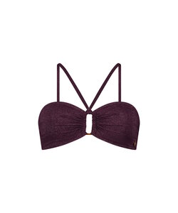 Ten Cate Ladies Bandeau Ring Bikini Top Glitter Bordeaux Red
