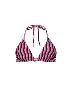 Ten Cate Women's Triangle Bikini Top Purple/Pink Striped