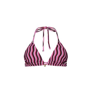 Ten Cate Dames Triangel Bikinitop Paars/Roze Gestreept
