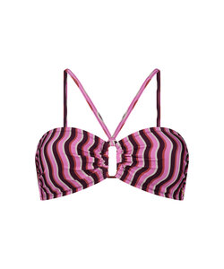 Ten Cate Dames Bandeau Ring Bikinitop Paars/Roze Gestreept