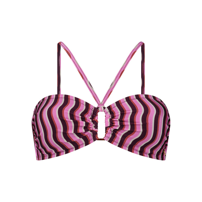 Ten Cate Ten Cate Ladies Bandeau Ring Bikini Top Purple/Pink Striped