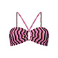 Ten Cate Ten Cate Dames Bandeau Ring Bikinitop Paars/Roze Gestreept