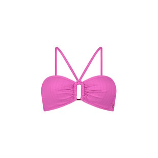 Ten Cate Women's Bandeau Ring Bikini Top Texture Solid Pink