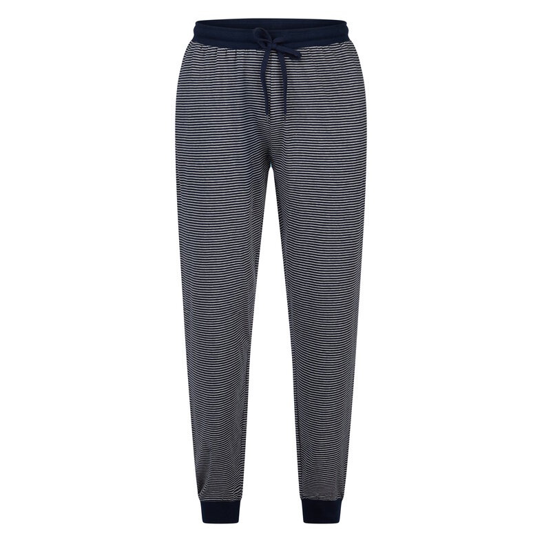 Phil & Co Phil & Co Men's Winter Pajama Set Long Dark Blue/Grey Striped