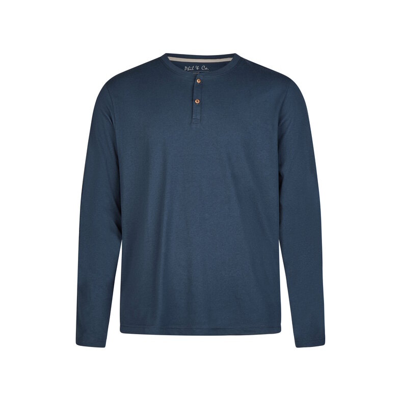 Phil & Co Phil & Co Men's Winter Pajama Set Long Dark Blue Striped