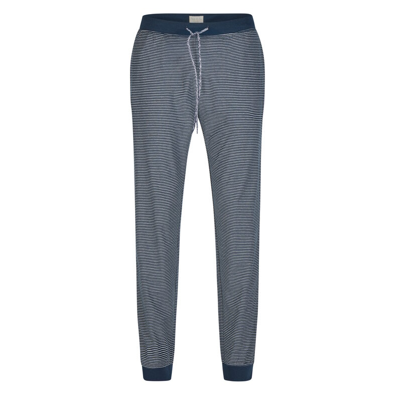 Phil & Co Phil & Co Men's Winter Pajama Set Long Dark Blue Striped